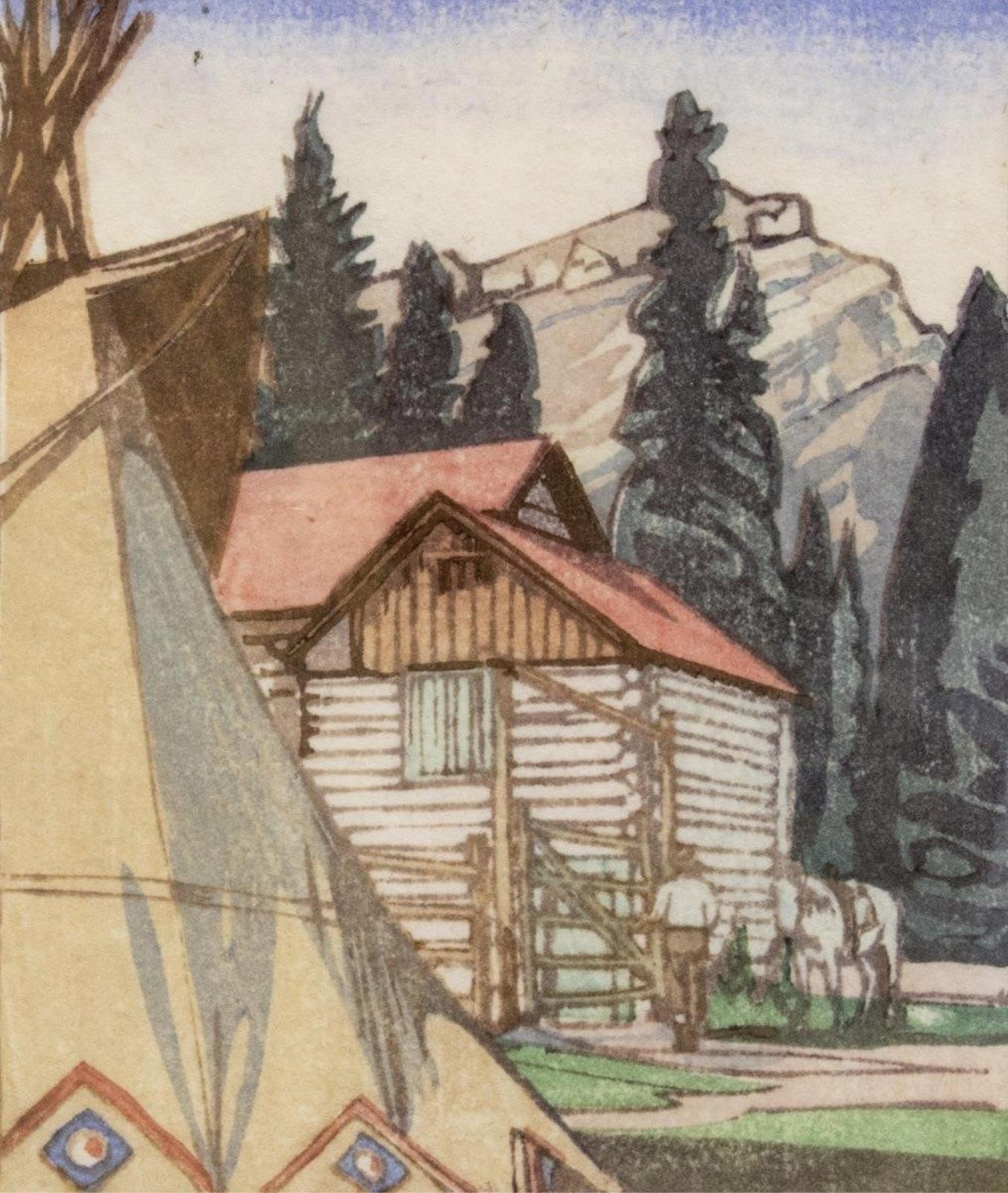 Walter Joseph (W.J.) Phillips (1884-1963) - Corral At Banff; 1941