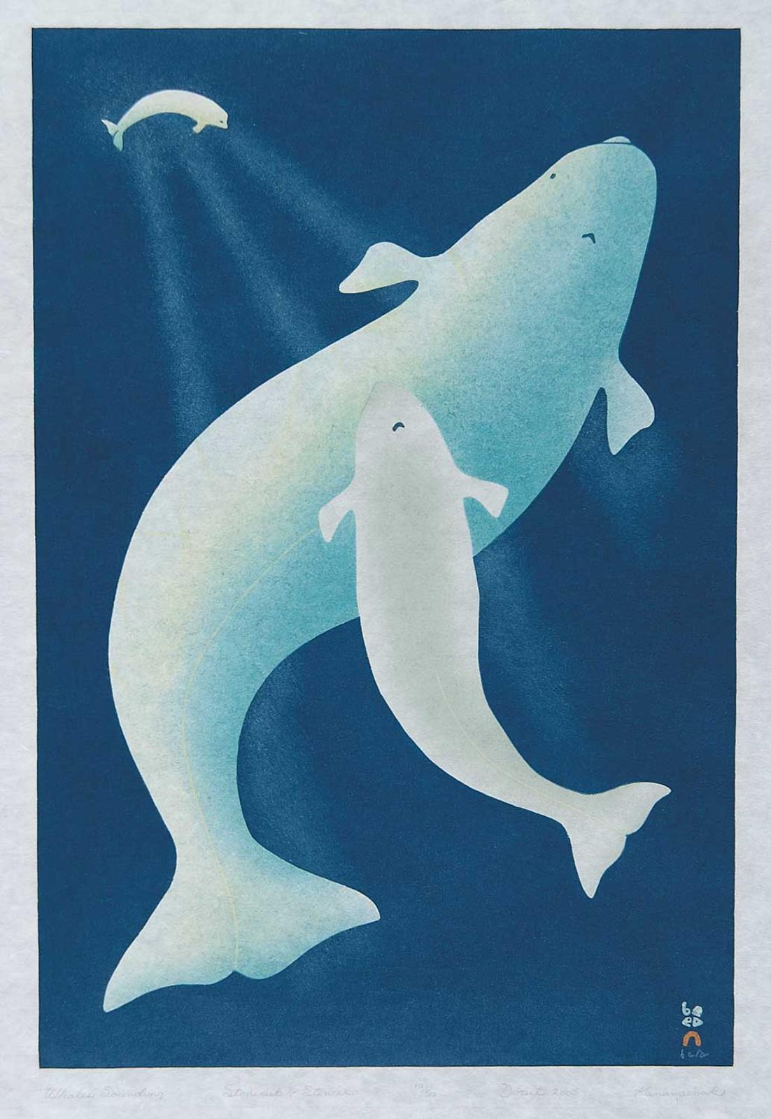 Pootoogook (1887-1958) - Whales Sounding  #10/50