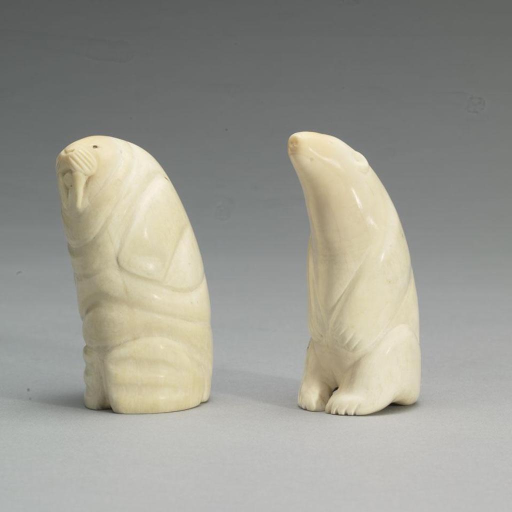 Pitseolak Koom - Polar Bear And Walrus