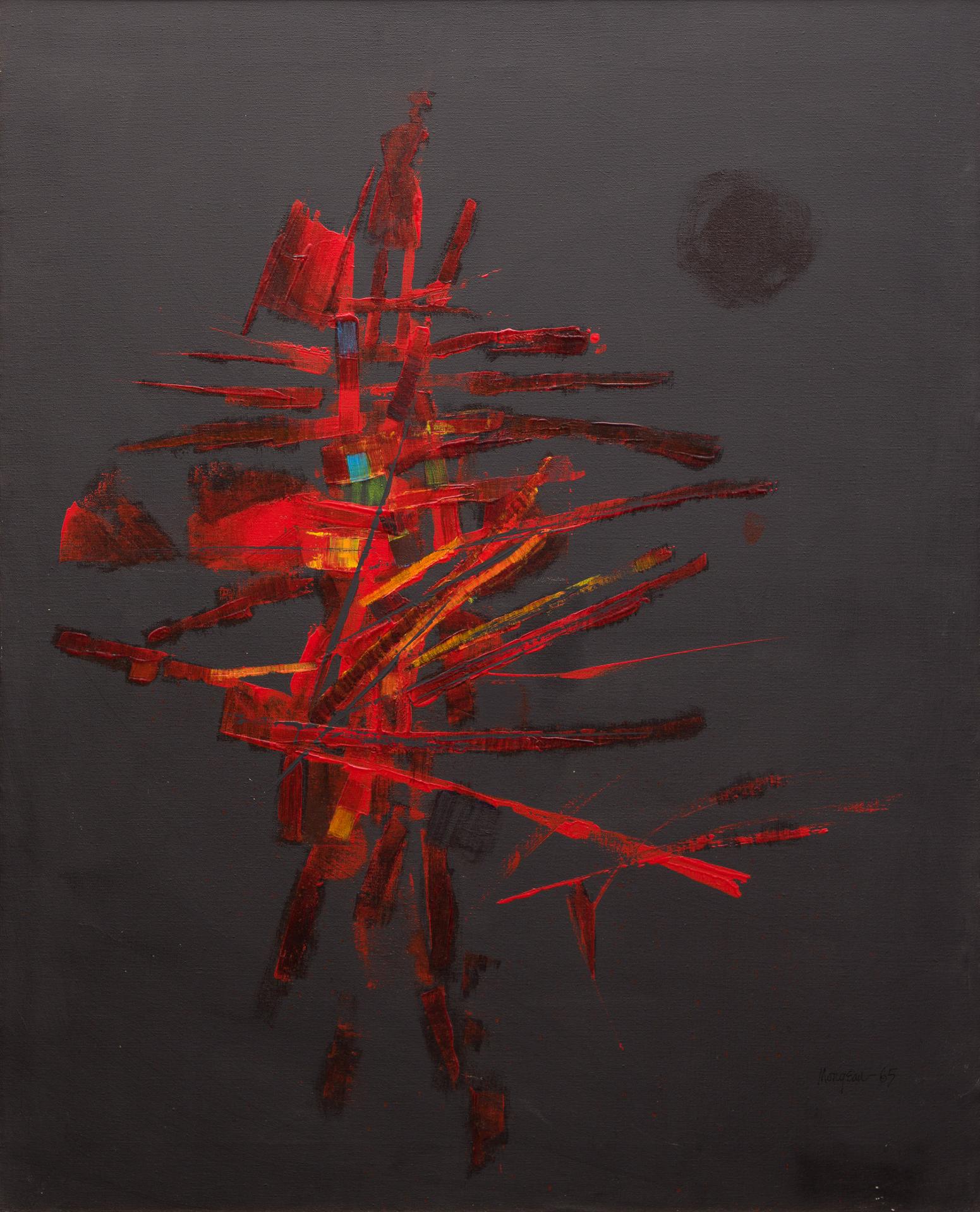 Jean-Guy Mongeau (1931-2000) - Noir sur rouge, 1965