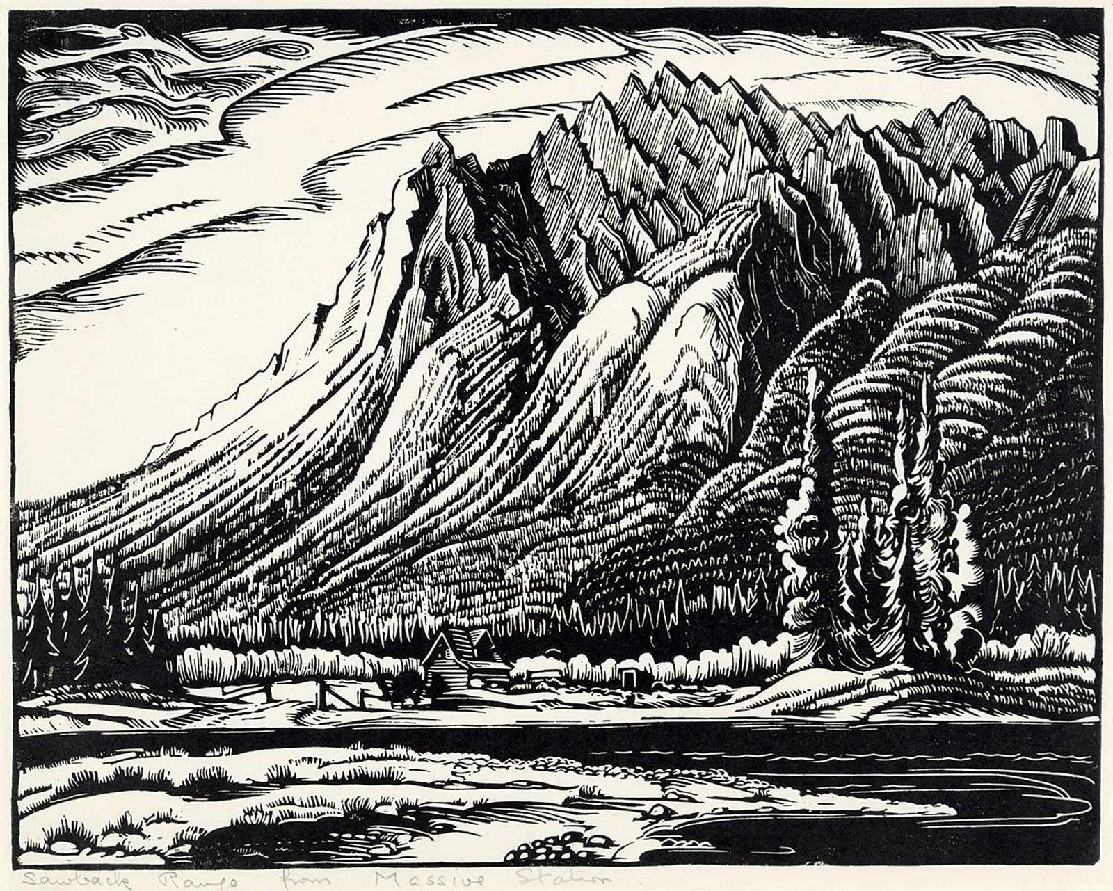 Margaret Dorothy Shelton (1915-1984) - Sawback Range from Massive Station [Mount Ishbel]