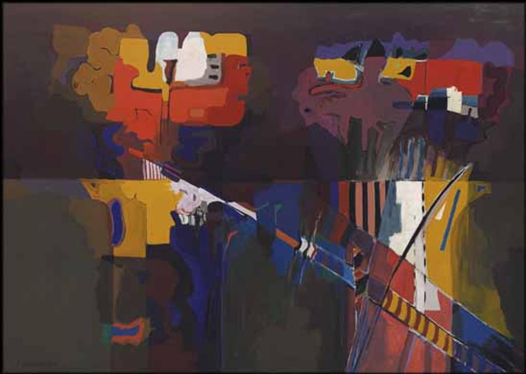 Jack Leaonard Shadbolt (1909-1998) - Space Between Columns Series (Turquoise)
