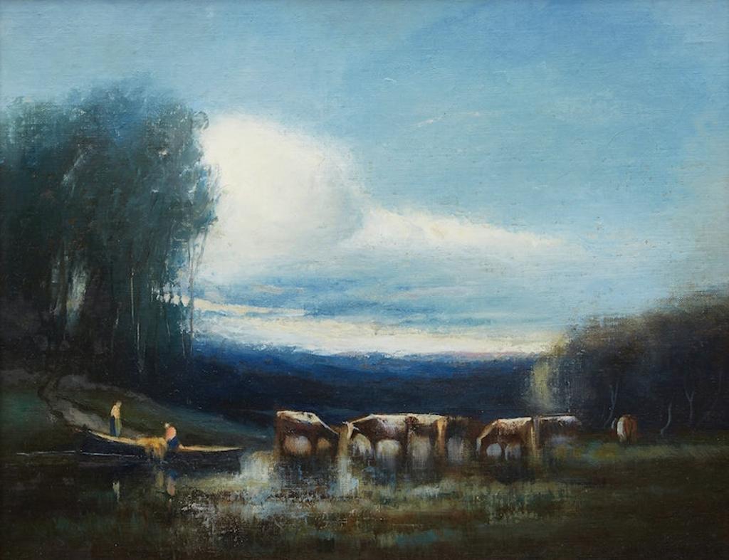 John A. Hammond (1843-1939) - Landscape with Cattle, N.B.