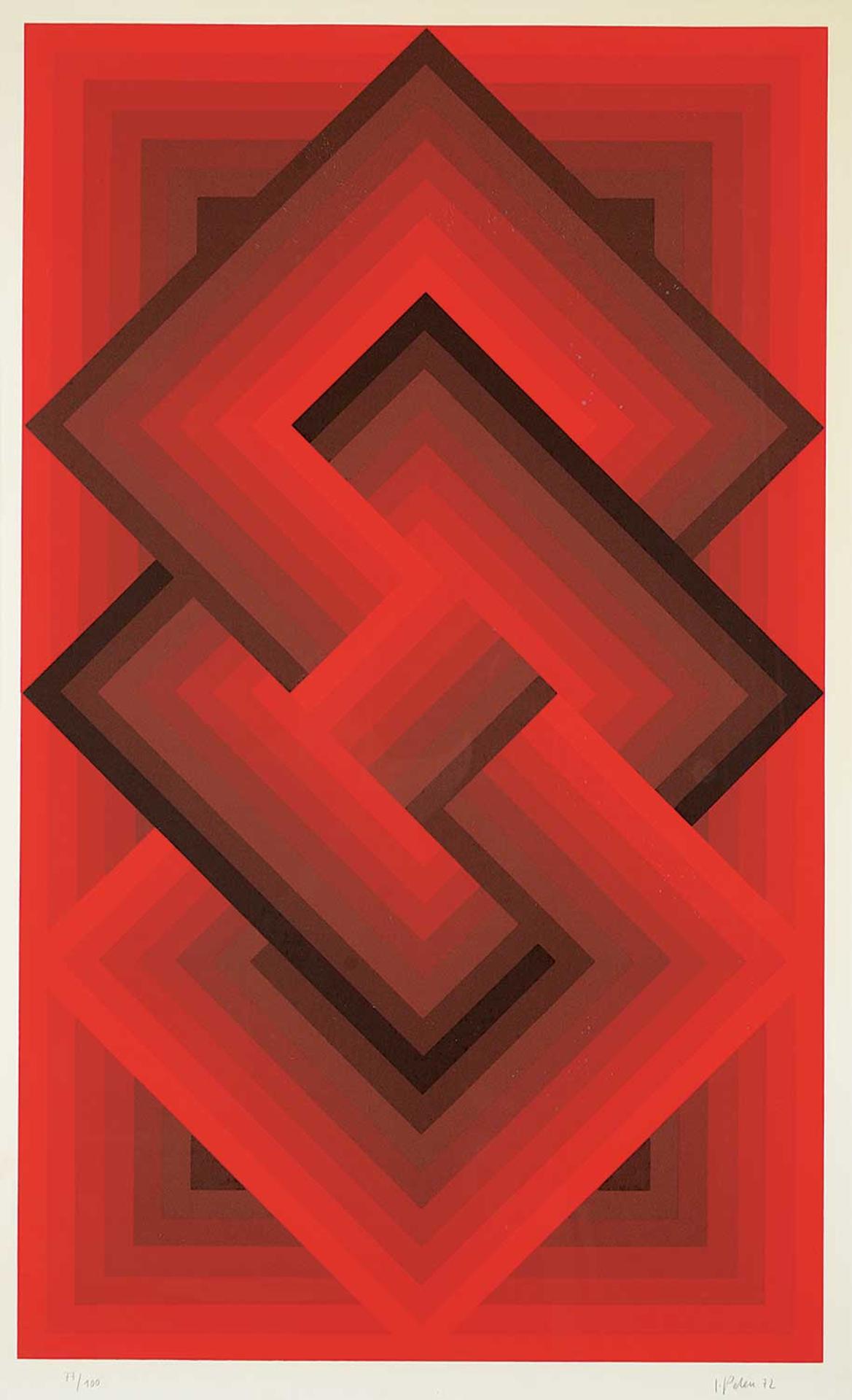 I. Peleu - Untitled - Red Shapes  #77/100