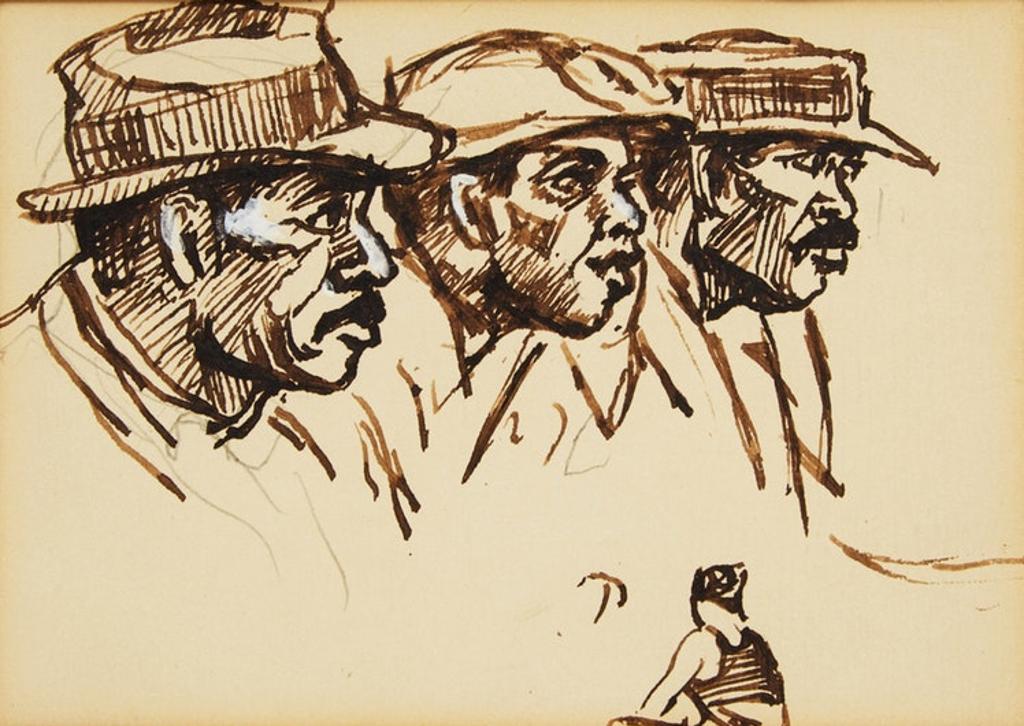 Peter Clapham (P.C.) Sheppard (1882-1965) - Study of Three Men and a Woman