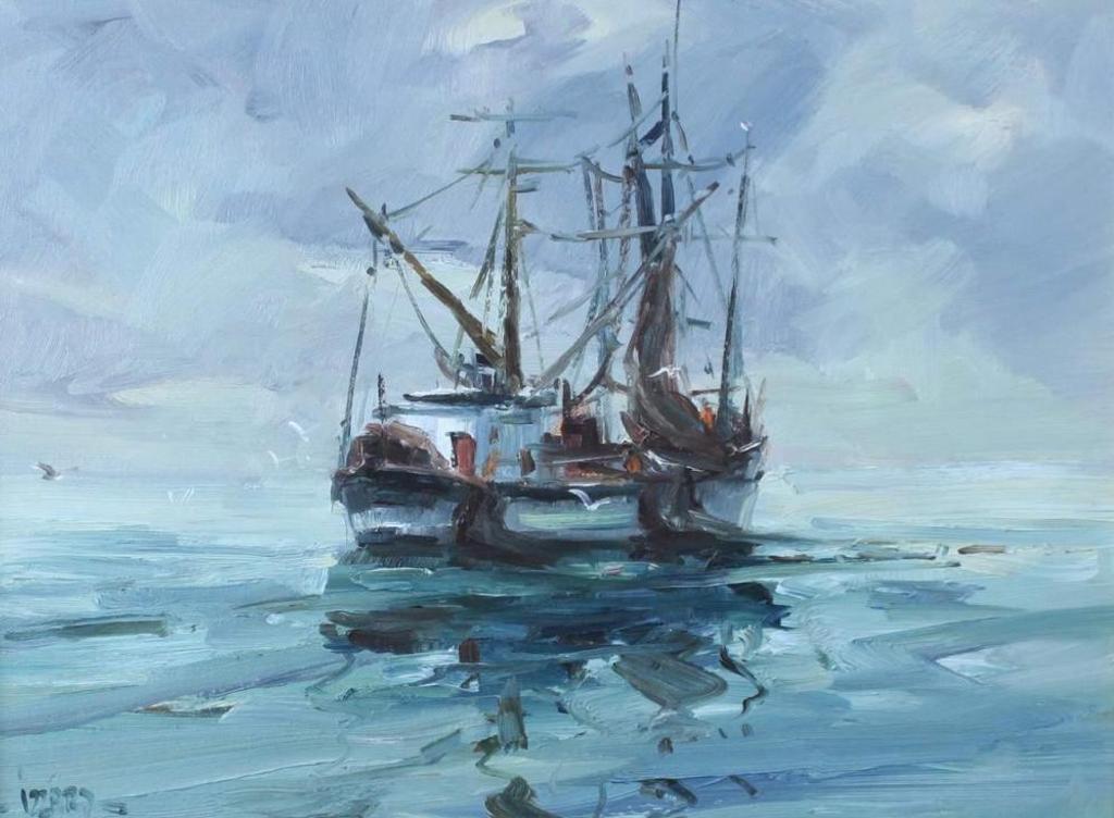 Daniel J. Izzard (1923-2007) - The Trawler-Homeward Bound