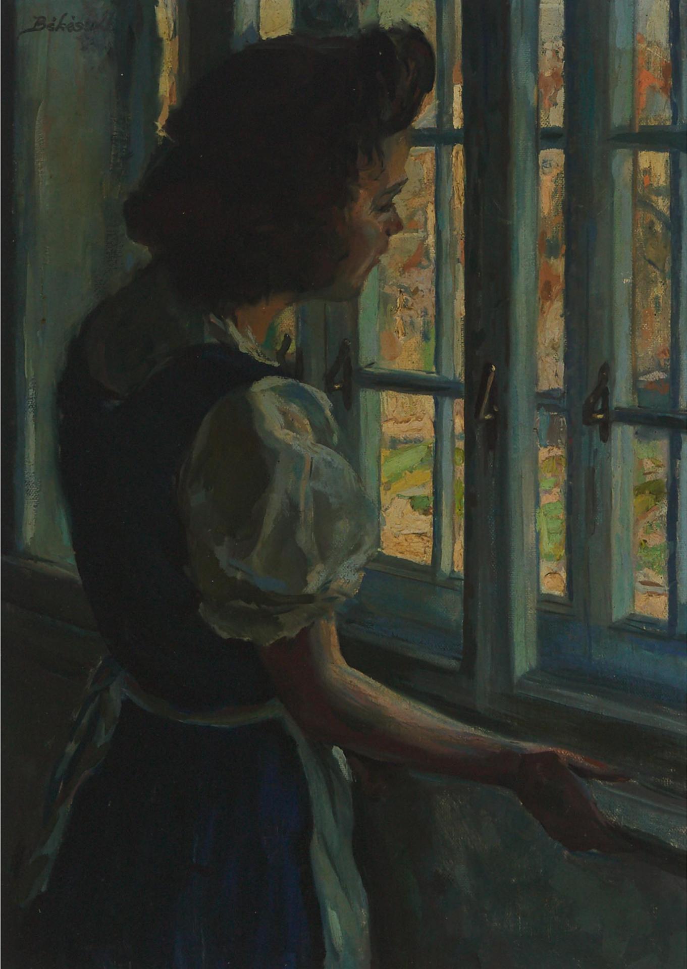 Leó Békéssy (1890-1966) - Girl At Window (