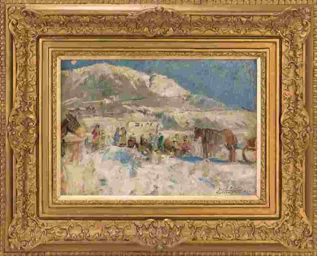 Andor Basch (1885-1944) - Untitled (Alpine Landscape and Figures)