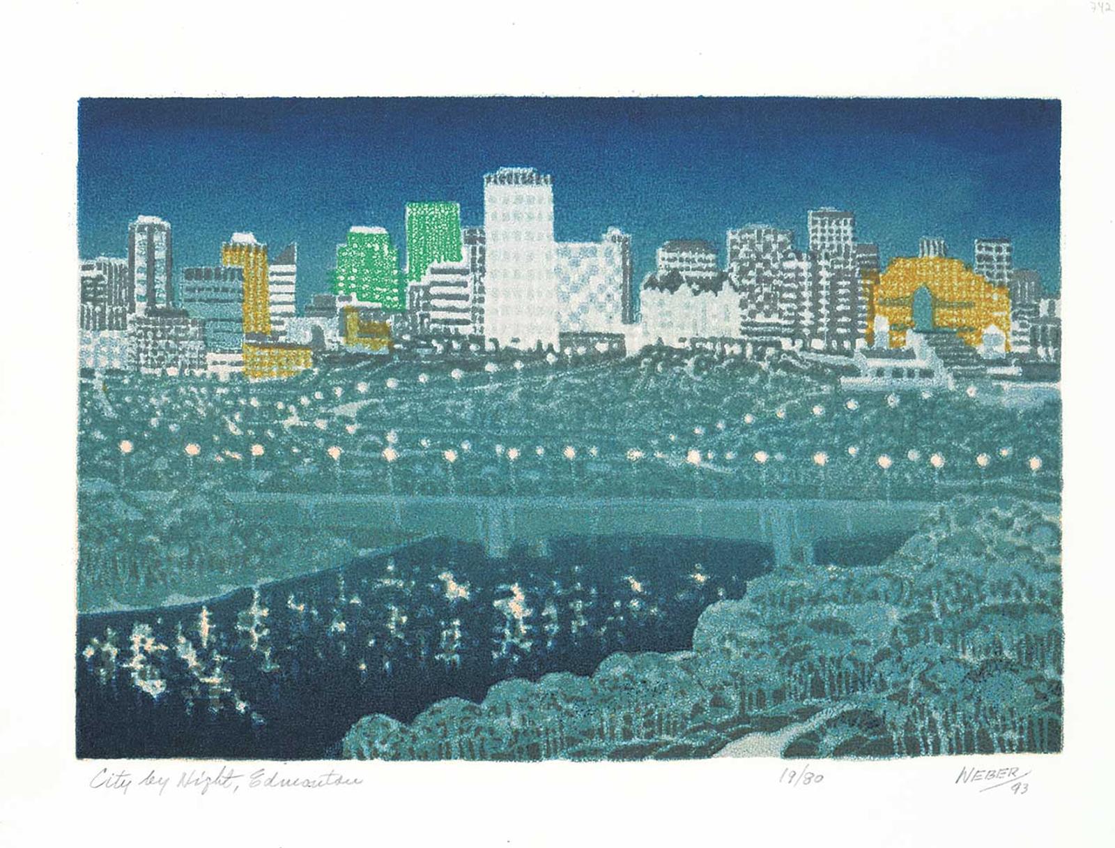 George Weber (1907-2002) - City by Night, Edmonton  #19/80