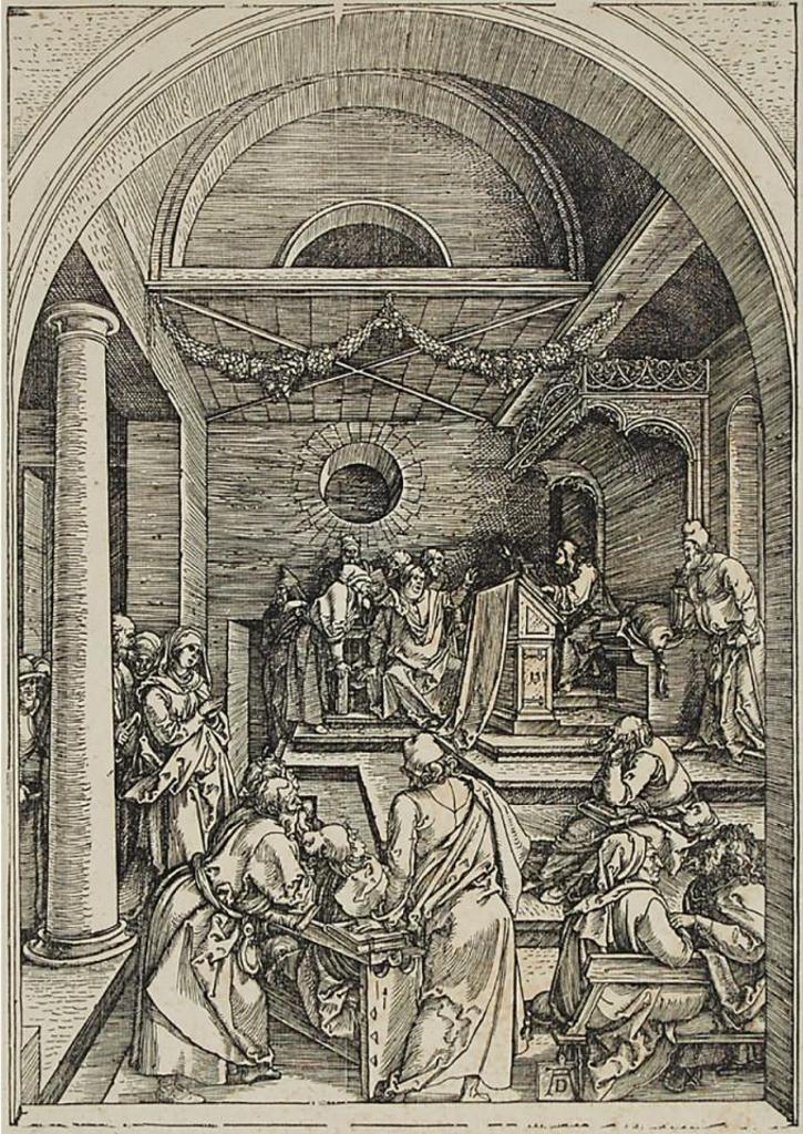 Albrecht Durer (1471-1528) - Christ Among The Doctors (From The Life Of The Virgin), 1503 [bartsch, 91; Meder, Holstein, 203]