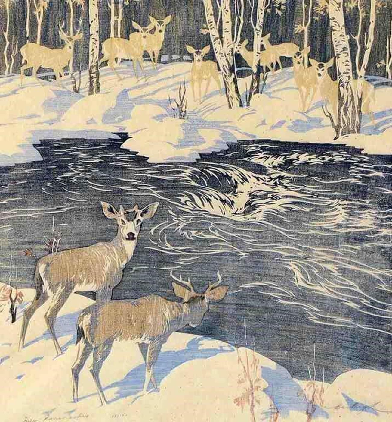 Barbara Harvey Leighton (1911-1986) - Deer, Kananaskis