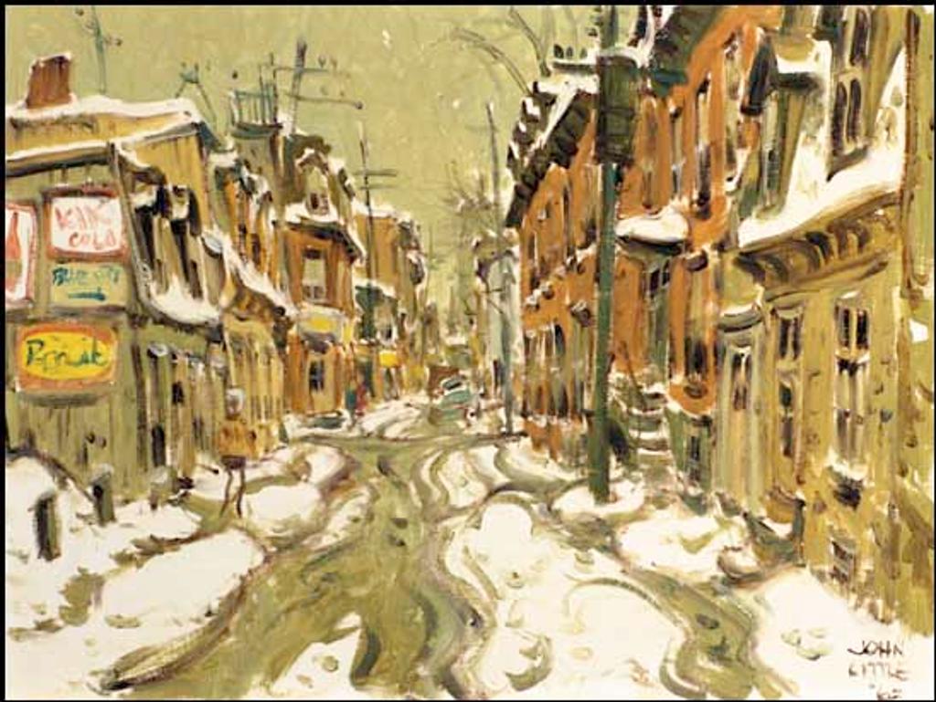 John Geoffrey Caruthers Little (1928-1984) - Rue la Gauchetière at de Bullion, Montréal