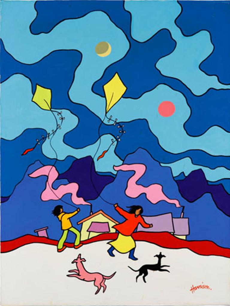 Ted Harrison (1926-2015) - Wind and Kites