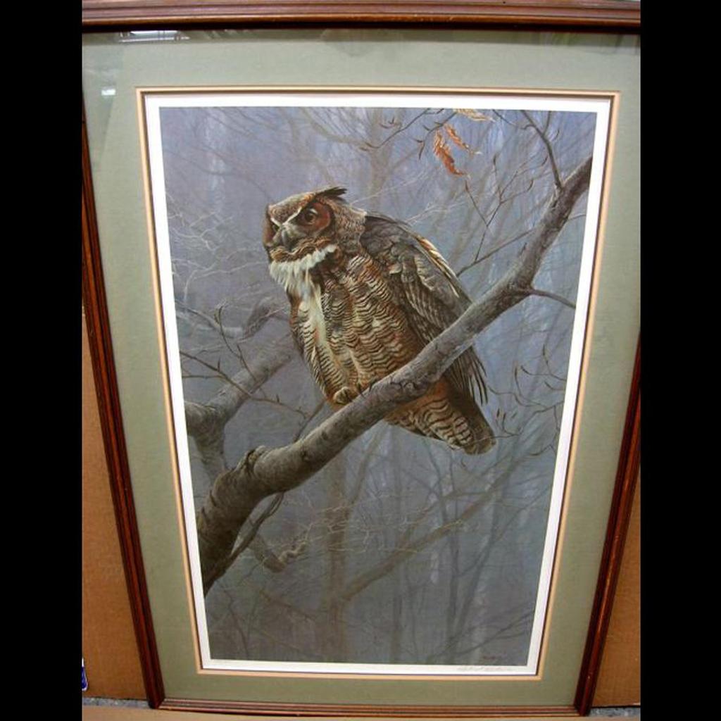 Robert Mclellan Bateman (1930-1922) - Winter Mist - Great Horned Owl