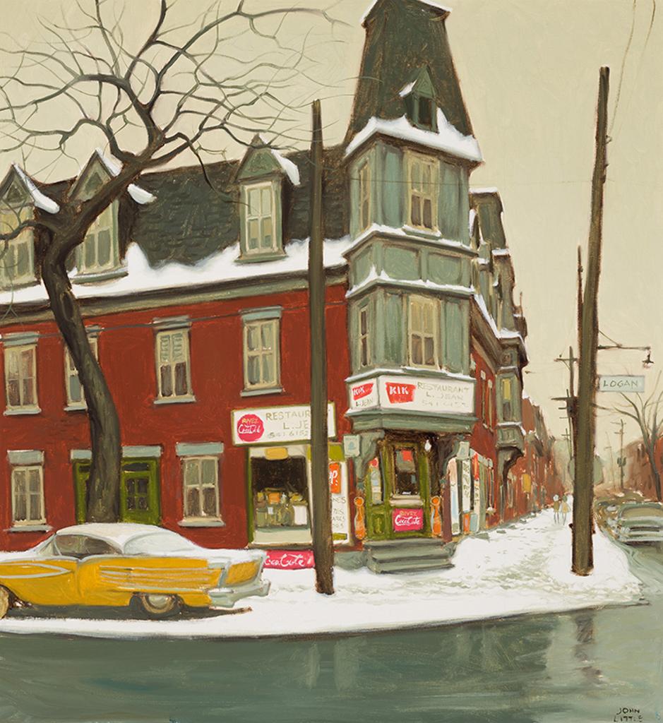 John Geoffrey Caruthers Little (1928-1984) - Dimanche matin rue Champlain coin Logan, Montréal