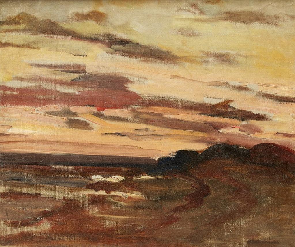 Laura Adeline Lyall Muntz (1860-1930) - Coastal Scene, Sunset, 1921