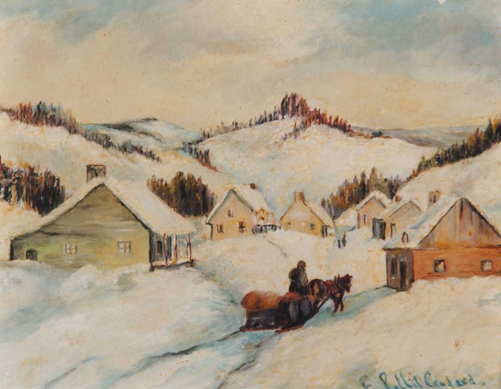 E. Rollit Godard - Untitled - Horse and Sleigh in Village