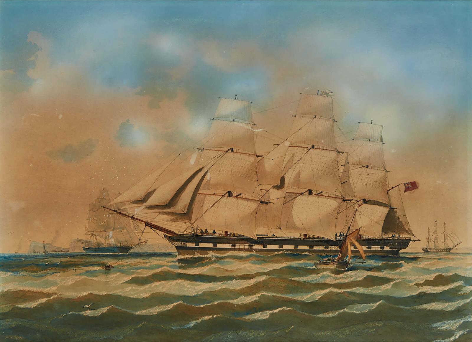 John James Wilson (1818-1875) - A British Barque Off The Needles