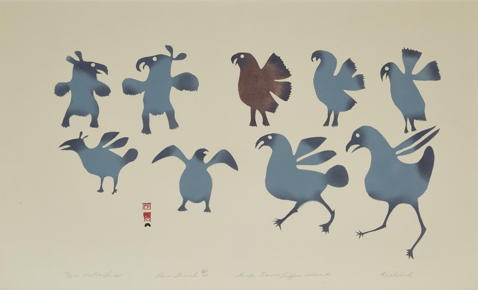Kiakshuk (1886-1966) - Nine Arctic Birds