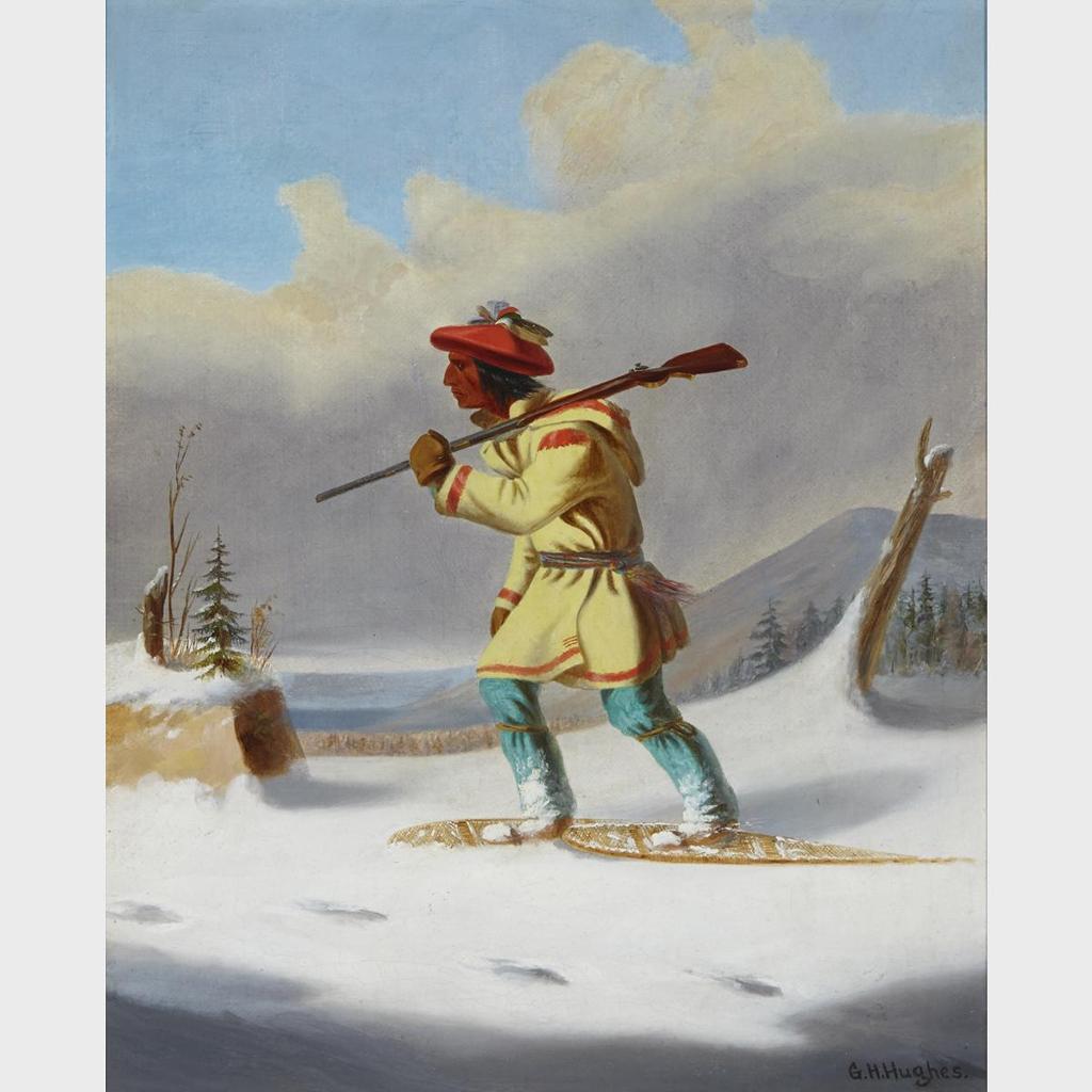 George Hart Hughes (1841-1921) - Huron On Snowshoes