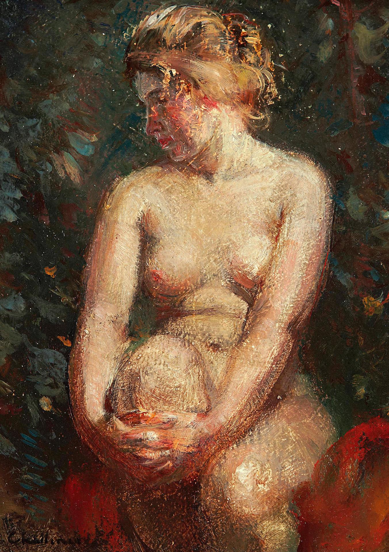 Frederick Sproston Challener (1869-1958) - Seated nude