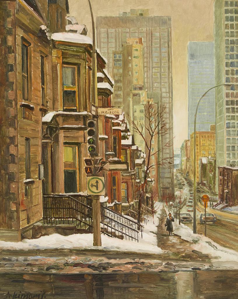 Andris Leimanis (1938) - Grey Winter Day Peel St. at McGregor