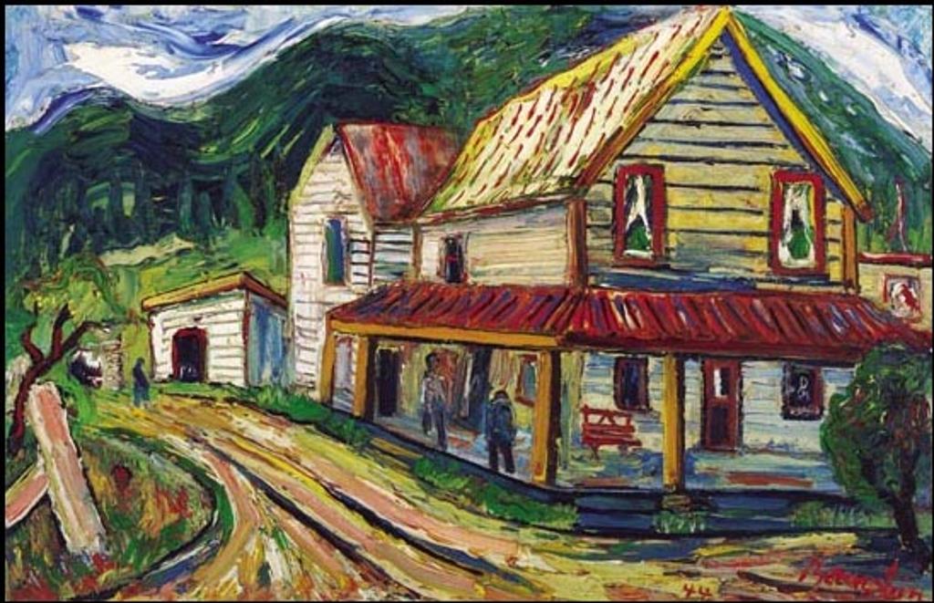 Samuel (Sam) Borenstein (1908-1969) - Gaspé Village with Mount Ste-Anne