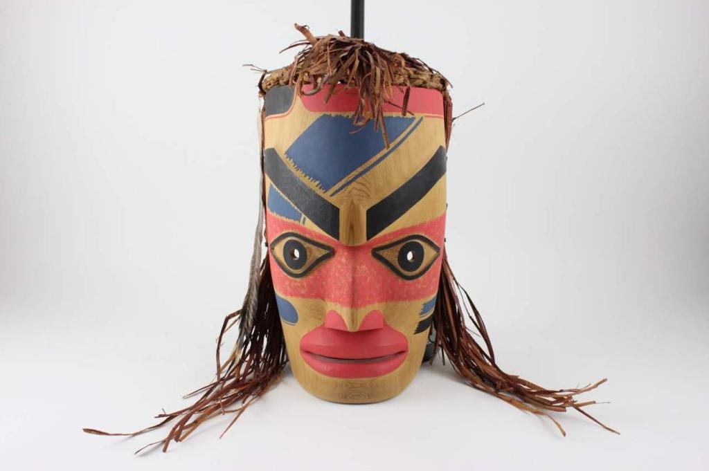 Douglas David - a carved and polychromed ancestor mask