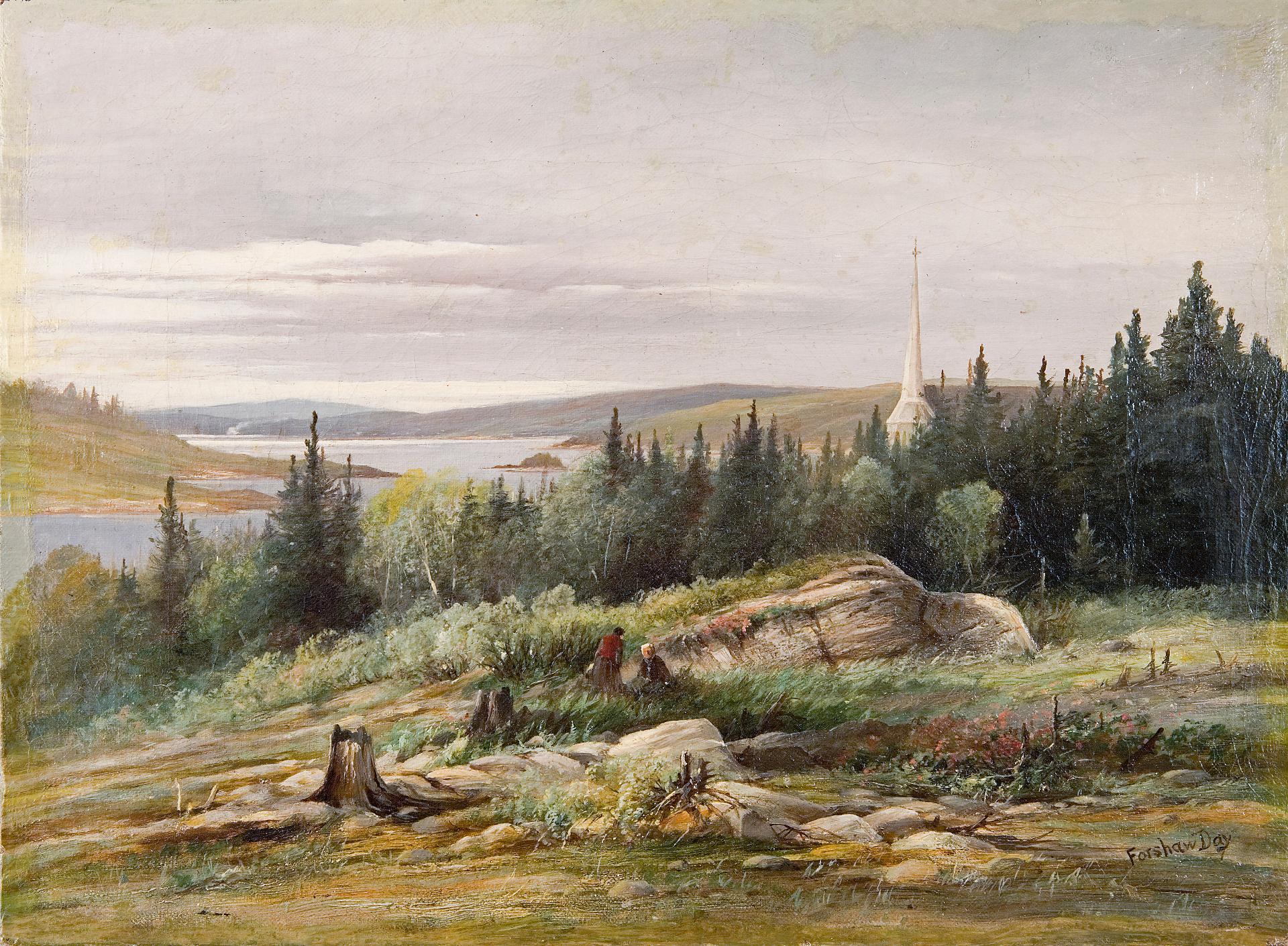 Forshaw Day (1837-1903) - St.Andrews Church on the Bay of Fundy
