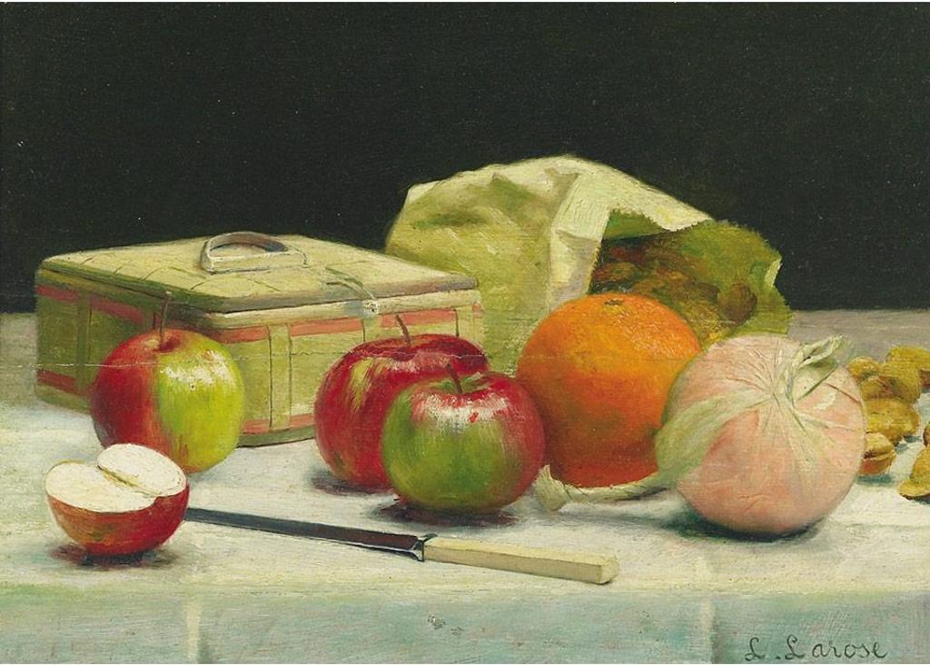 Ludger Larose (1865-1915) - Bonbons, Noix, Pommes Et Oranges; Corbeille De Raisins Verts