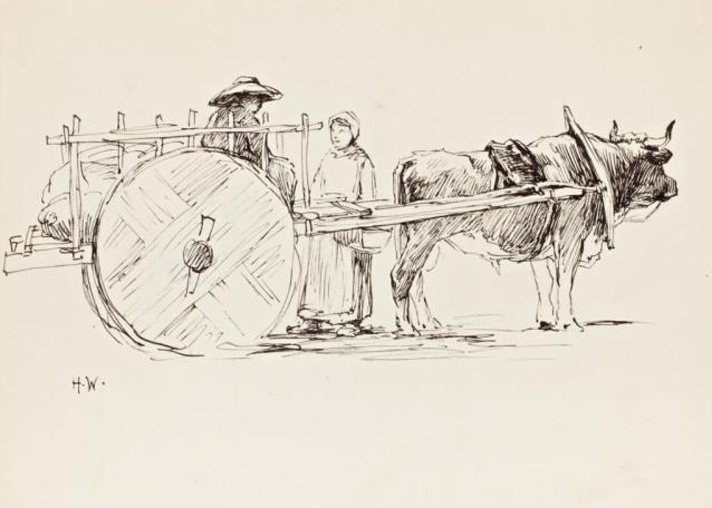 Horatio Walker (1858-1938) - Chat by an Ox Drawn Cart
