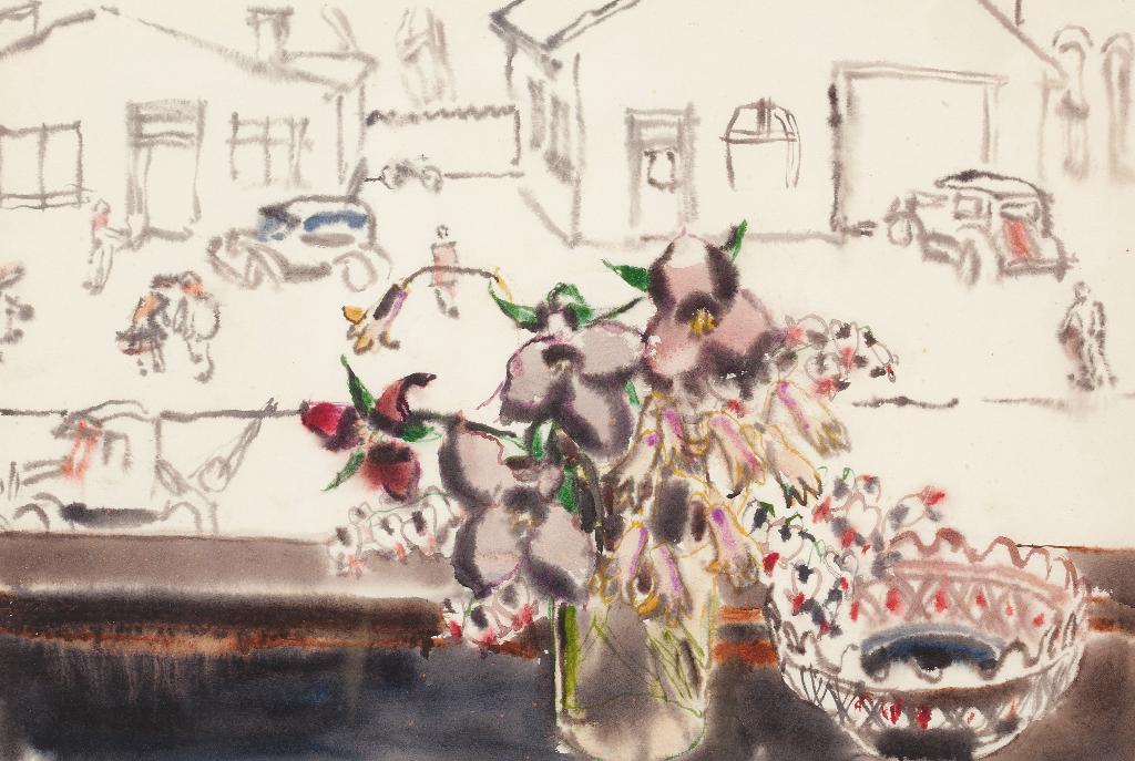 David Browne Milne (1882-1953) - Wild Flowers On The Window Ledge I