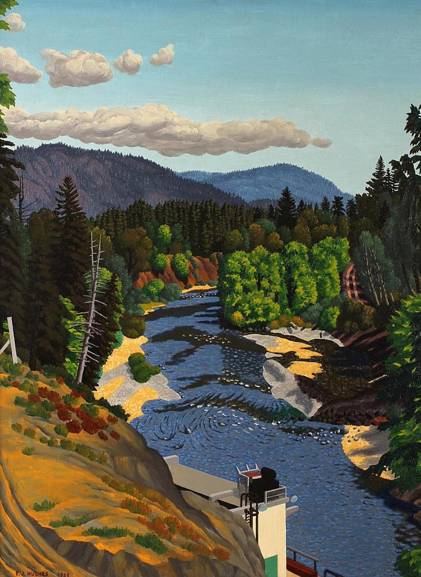 Edward John (E. J.) Hughes (1913-2007) - The Cowichan River In July