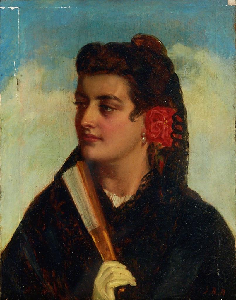 John Bagnold Burgess (1830-1897) - Spanish Beauty With A Fan