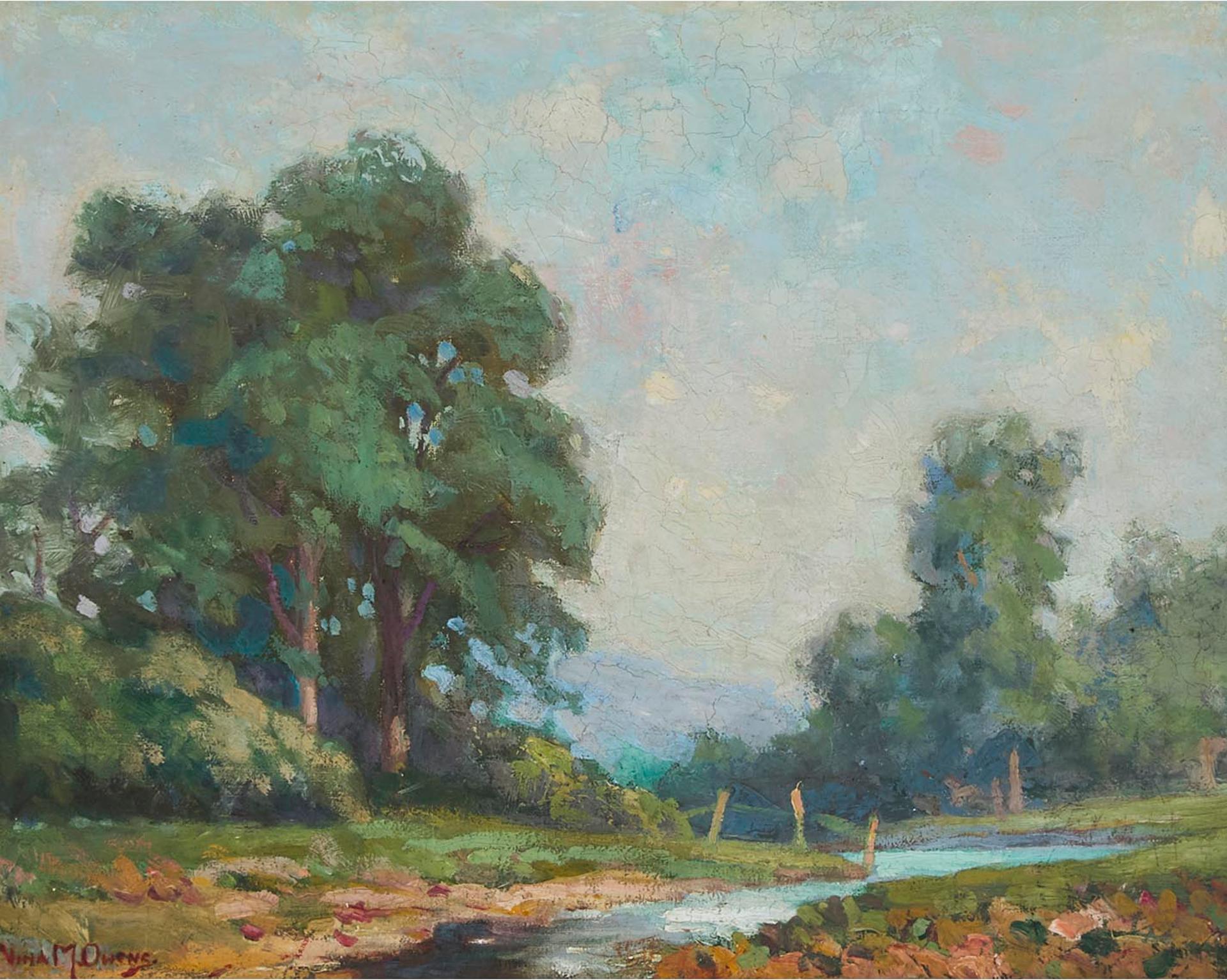 Nina May Owens - Landscape With Trees And River