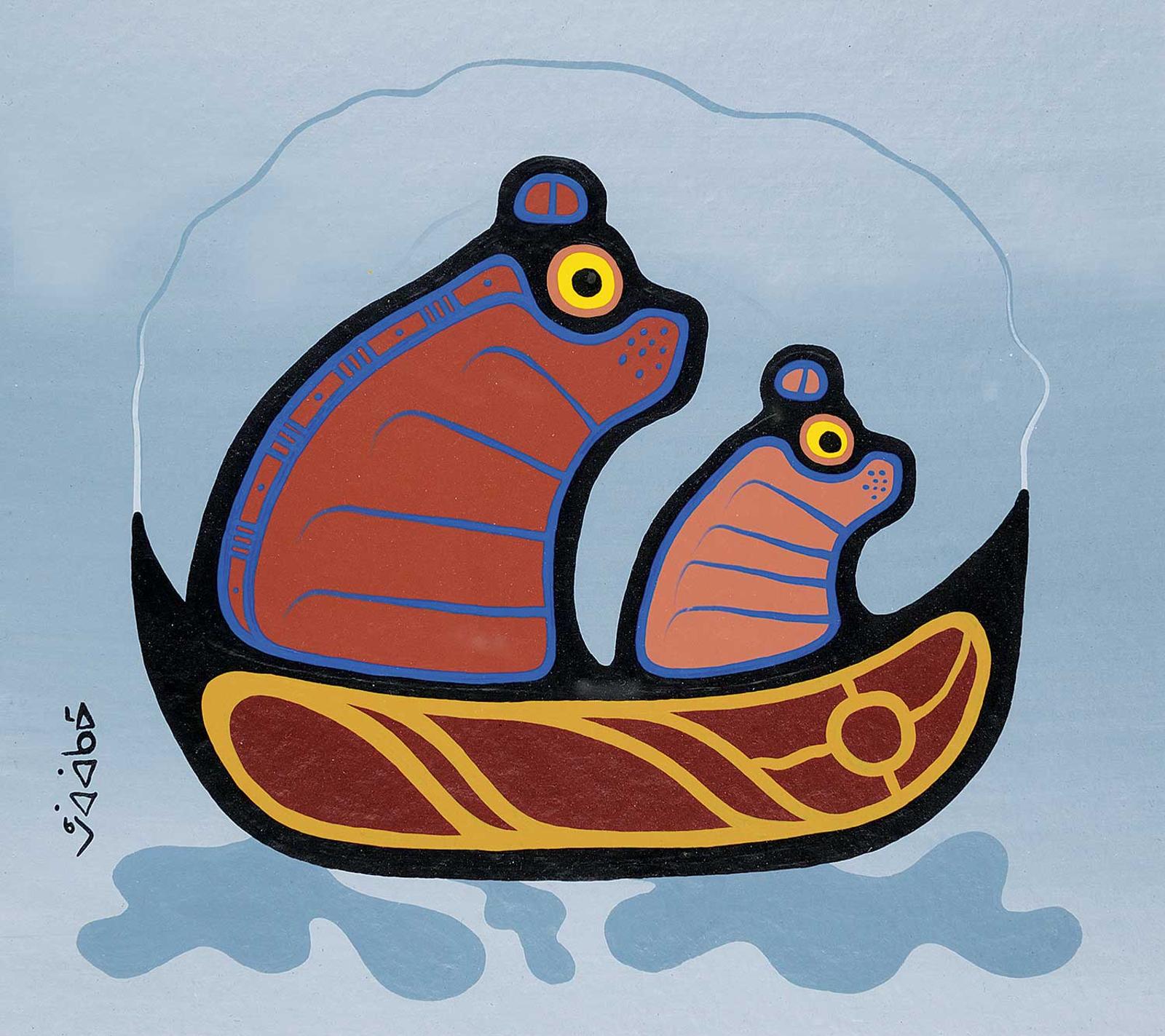 First Nations Basket School - Untitled - Bears in a Canoe