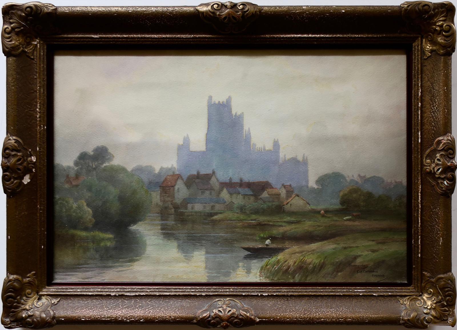 Charles E. Hannaford (1863-1955) - Ely Cathedral, Evening