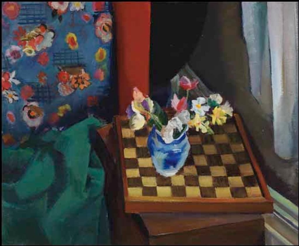 Jack Weldon Humphrey (1901-1967) - Flowers and Checkerboard / Bearded Man (verso)