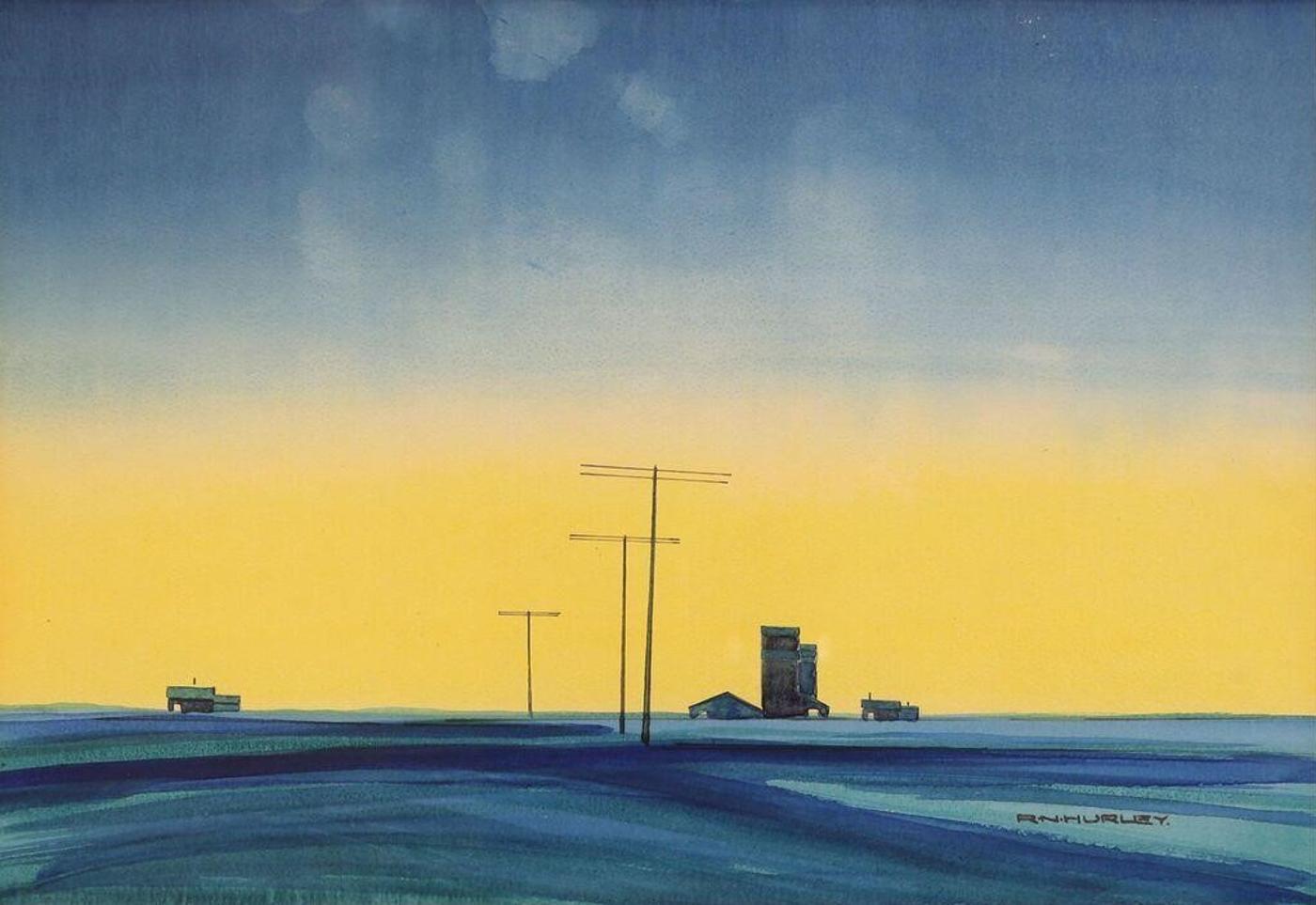 Robert Newton Hurley (1894-1980) - Prairie Farm In Late Light