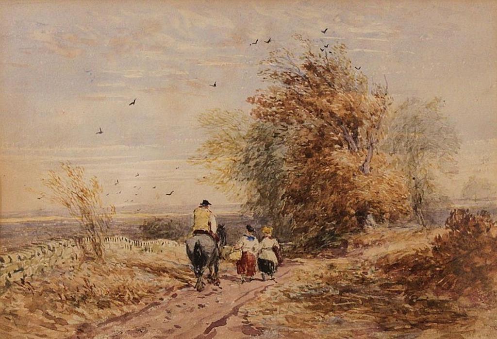 David Ii Cox (1809-1885) - Figures on a Country Lane
