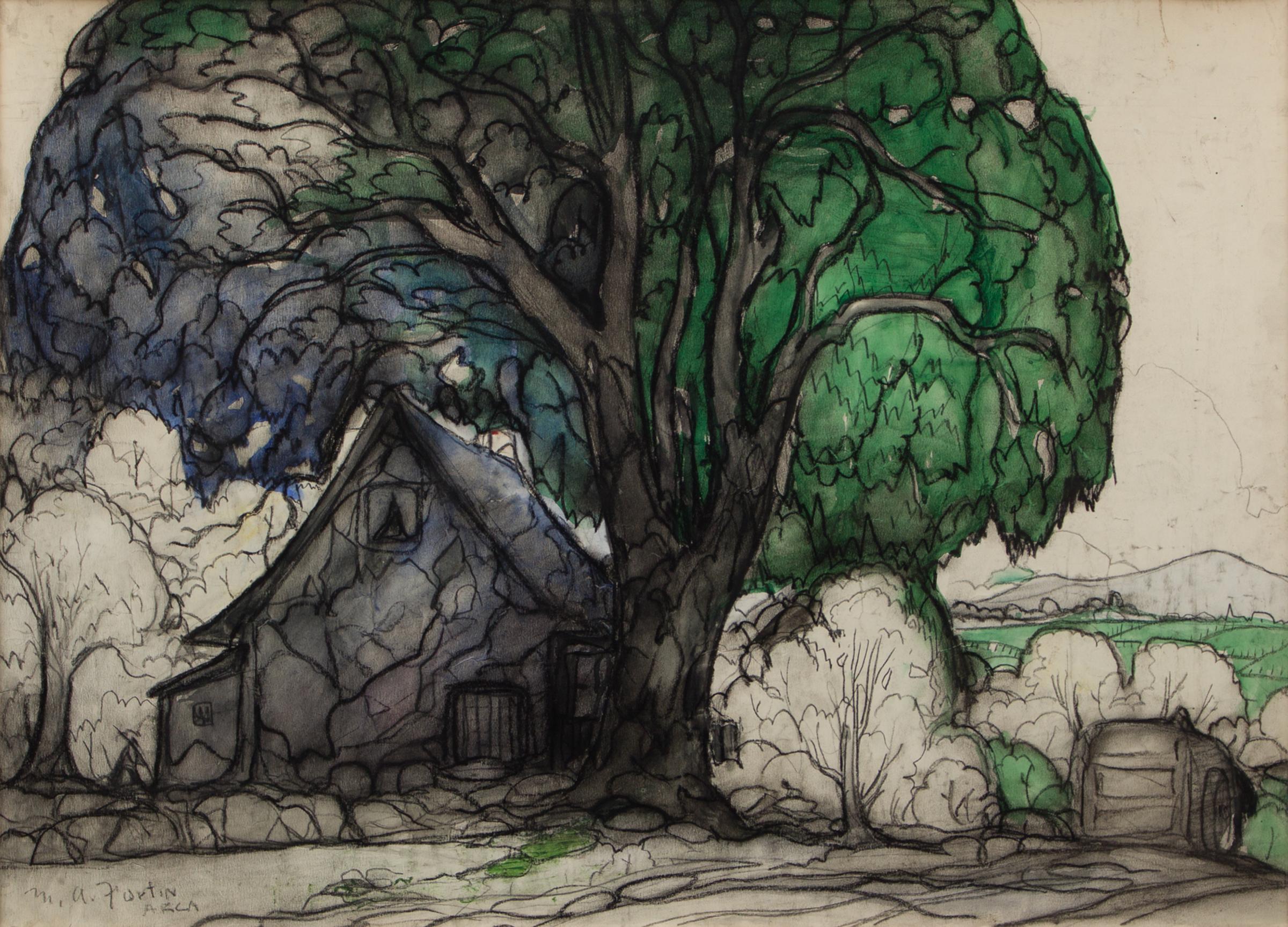 Marc-Aurèle Fortin (1888-1970) - Maison à Ste-Rose, c. 1945