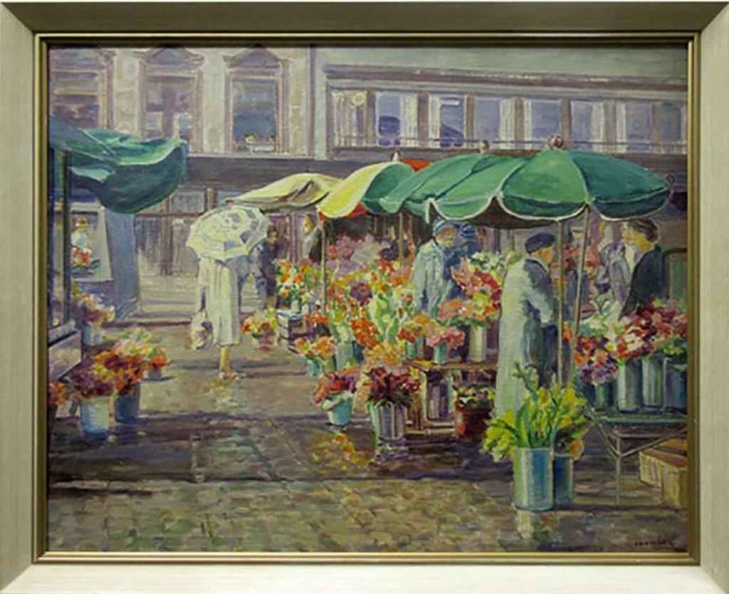 Edith Grace (Lawson) Coombs (1890-1986) - Flower Market, Bergen (Norway)