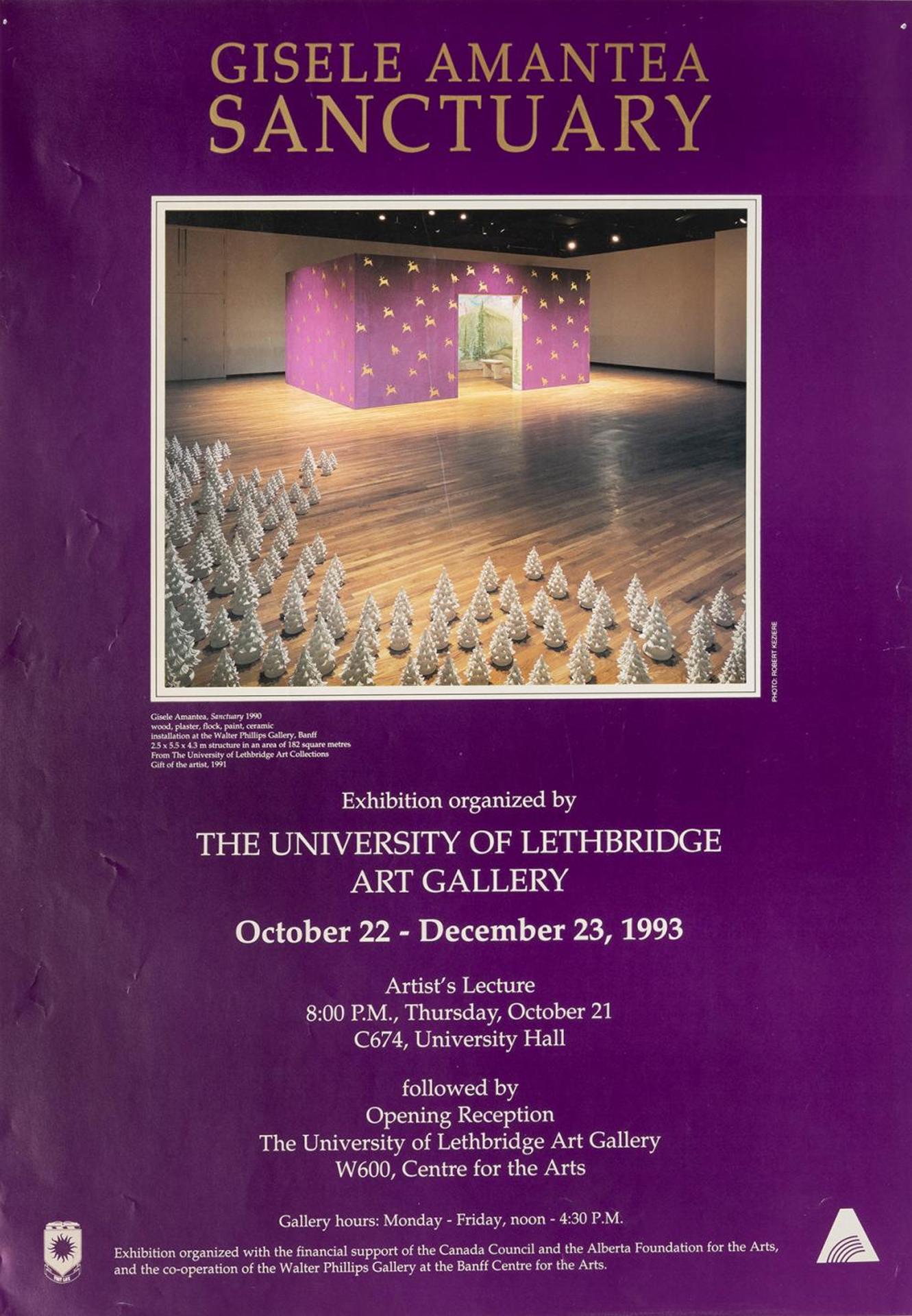 Gisele Amantea (1953) - Sanctuary Exhibition Poster, University of Lethbridge