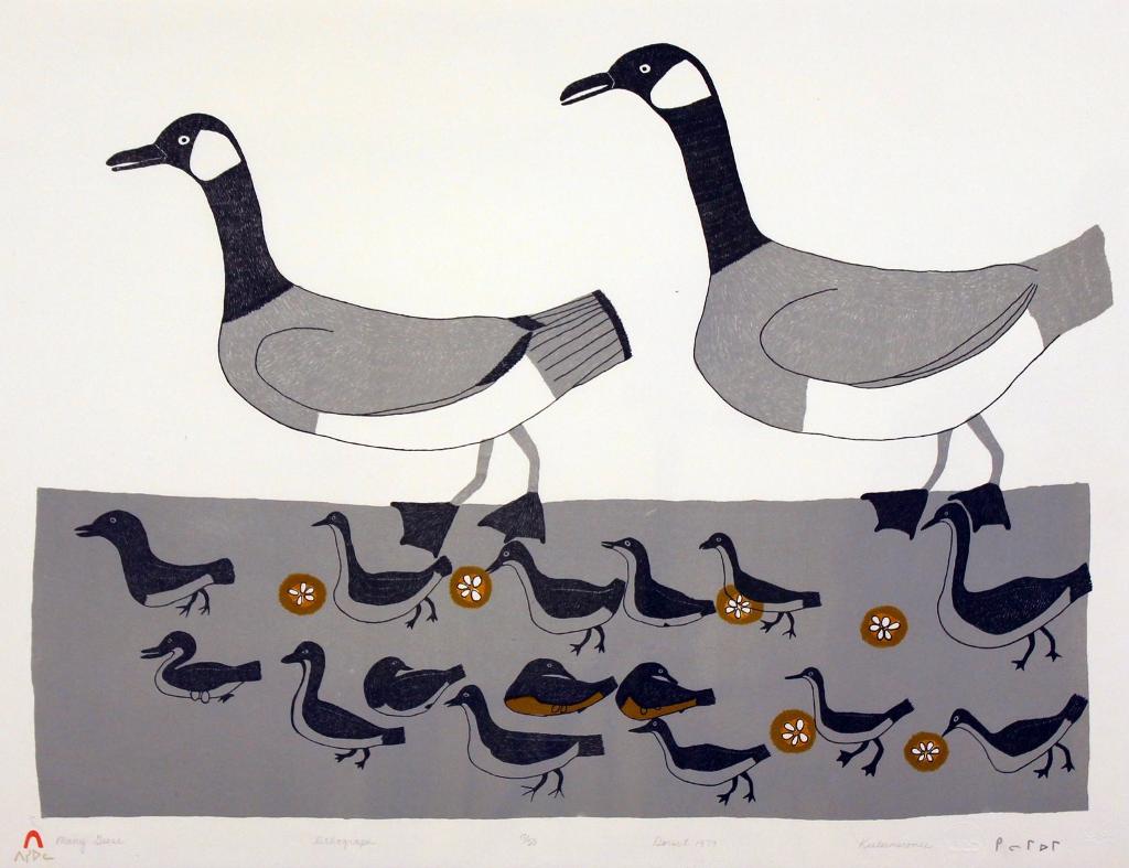 Keeleemeeoomee Samualie (1919-1983) - Many Geese; 1979