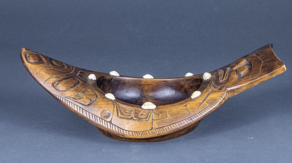 Jerry Smith (1941) - a carved and stained Halibut feast bowl