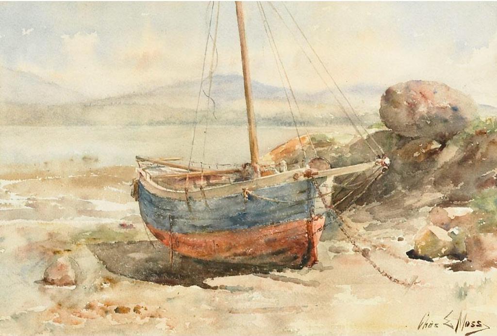 Charles Eugene Moss (1860-1901) - Beached Sailboat