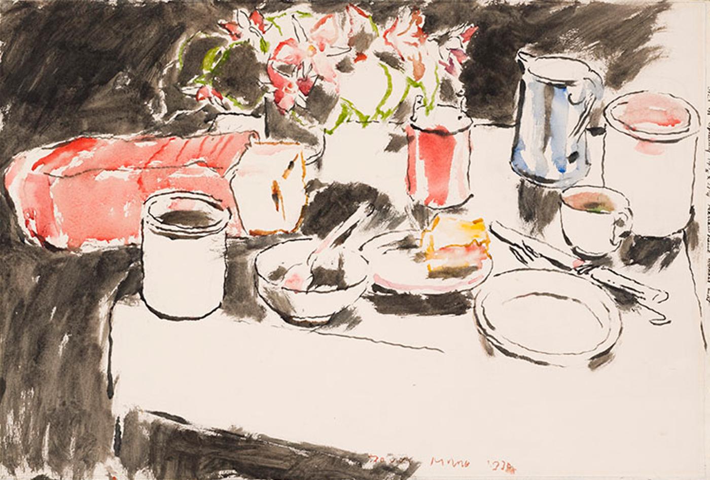 David Browne Milne (1882-1953) - Breakfast with Flowers
