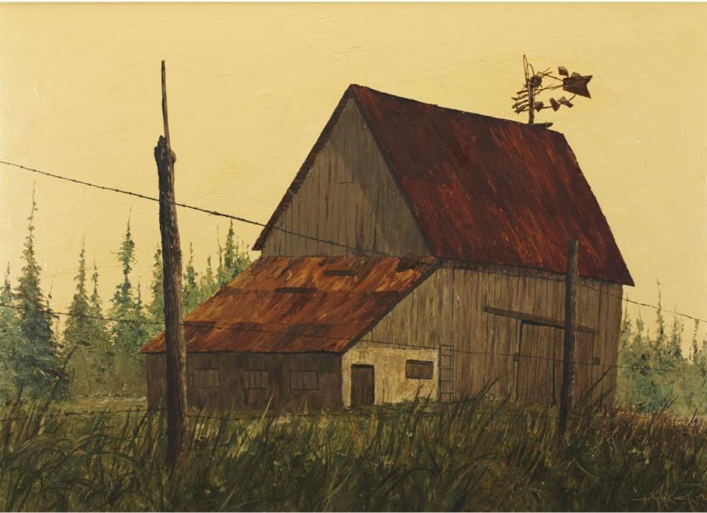 Ivan Trevor Wheale (1934) - Barn Through The Fence