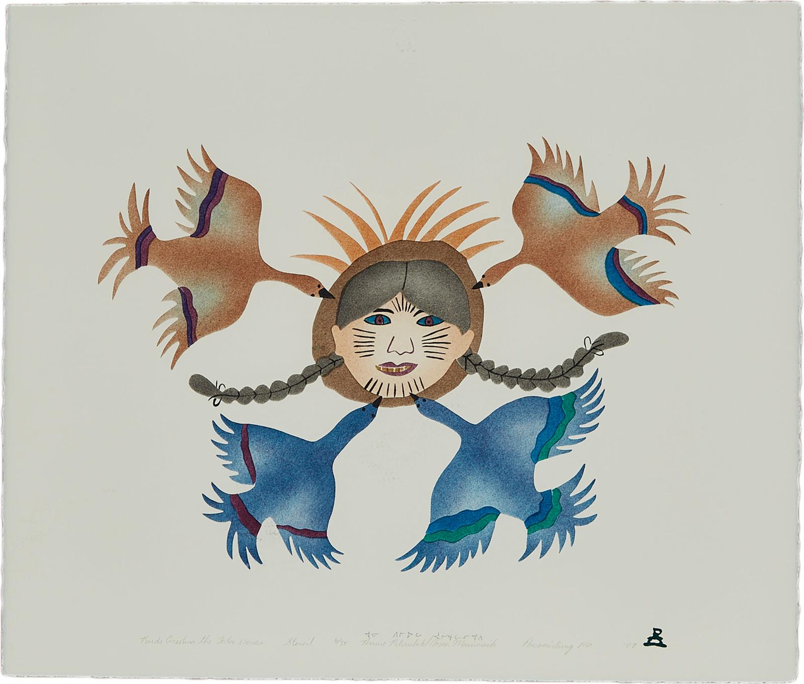 Annie Pitsiulak (1950) - Birds Greeting The Tattoo Woman