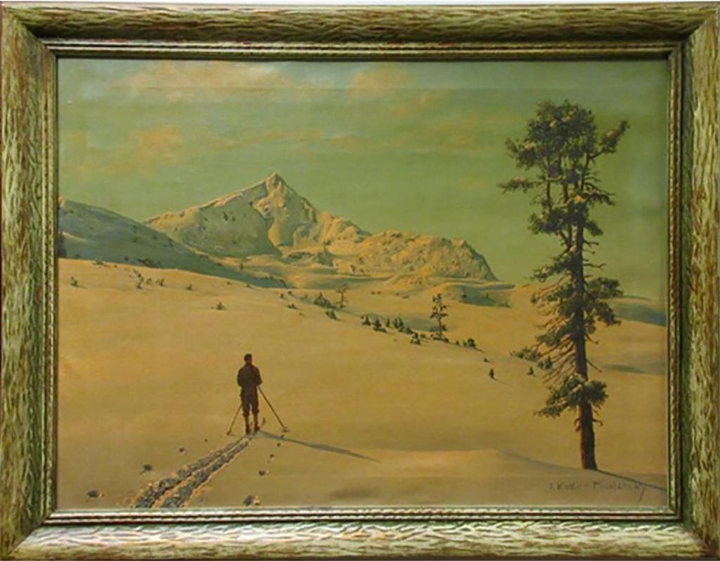 Friedrich Albin Koko-Micoletzky (1887-1891) - Alpine Scene With Skier - Donnerbach, Austria